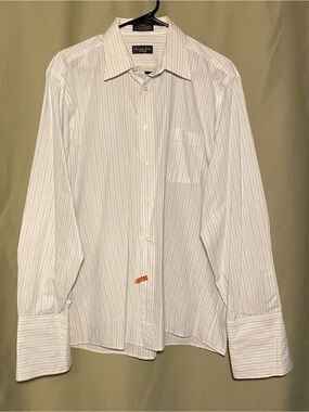Christian Dior Monsieur Striped Long Sleeve French Cuff  Dress Shirt 16 1/2 x35